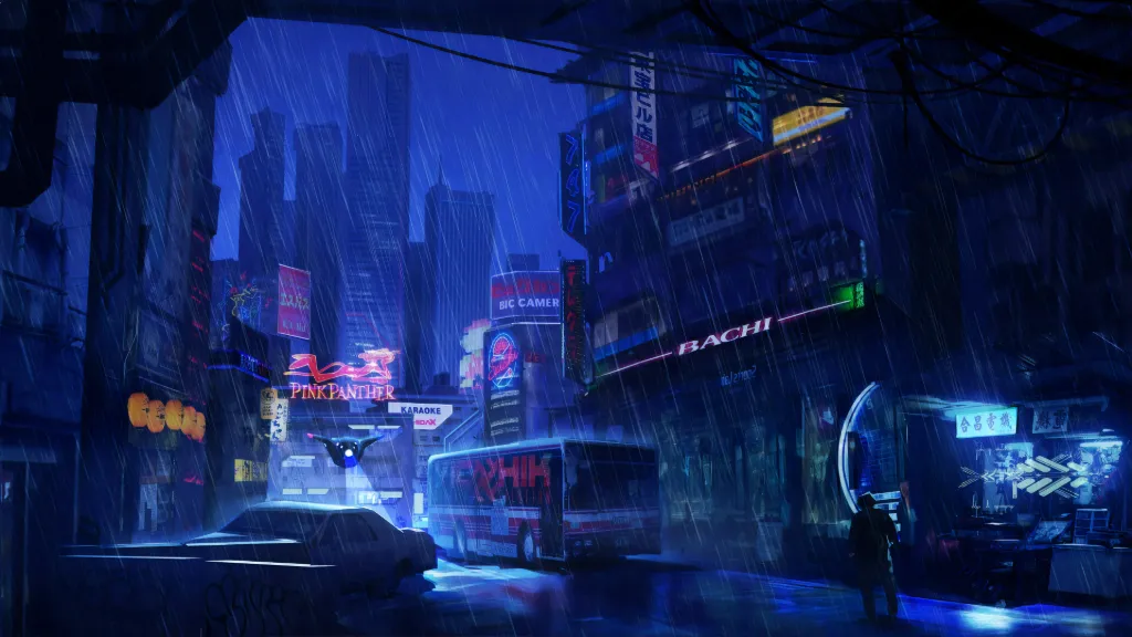 Cyberpunk City Rain Wallpaper