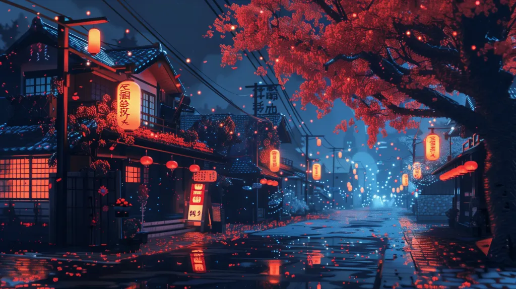 Neon Japan Street Night