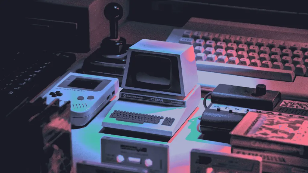 Retro tech gaming setup