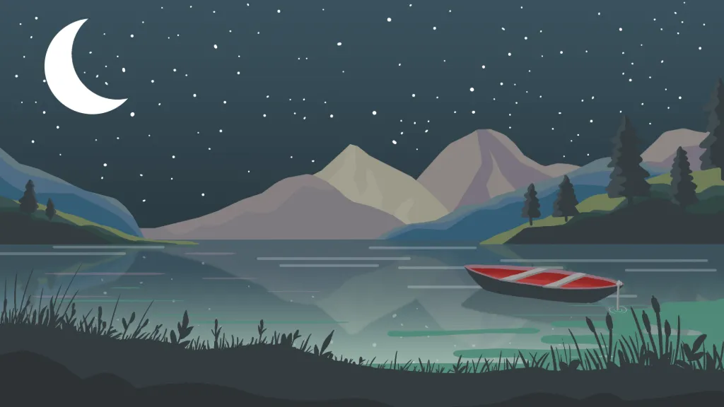 Night lake landscape wallpaper