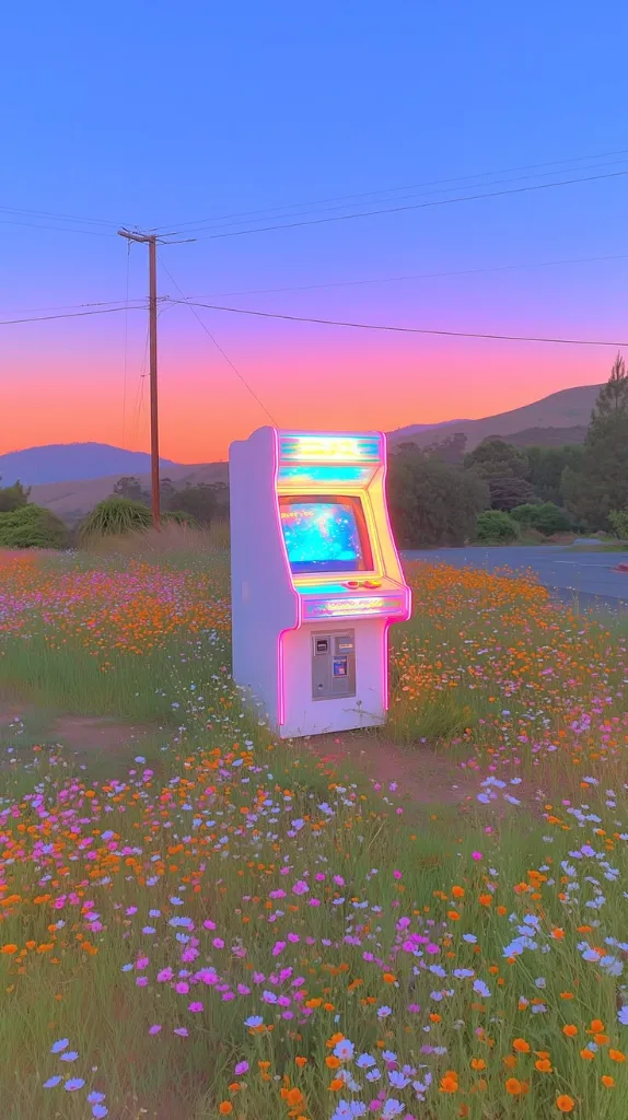 Aesthetic Arcade Field Wallpaper