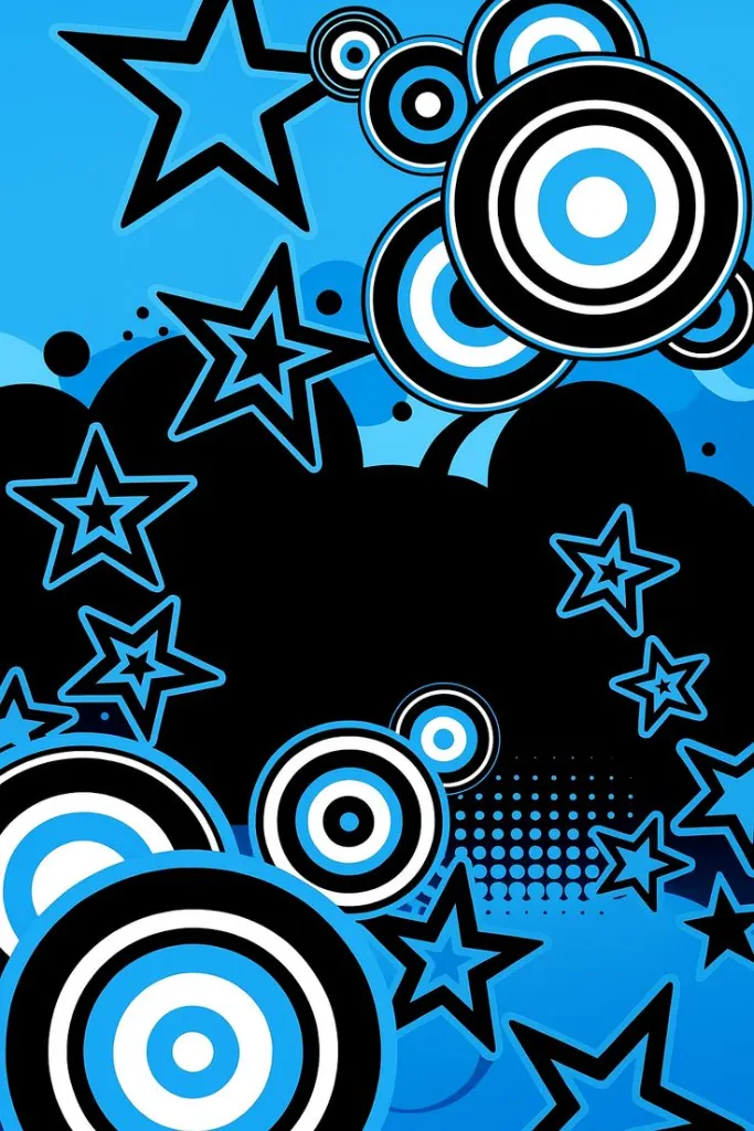 Abstract Blue Frutiger Metro