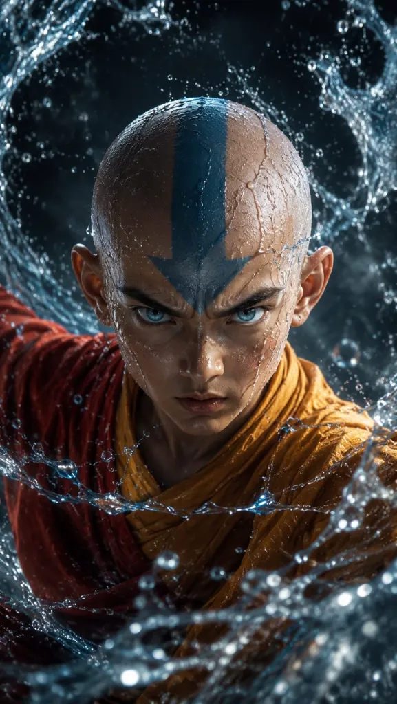 Realistic Aang Water Portrait