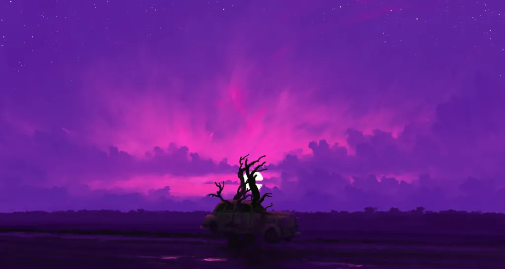 Purple Night Car Art