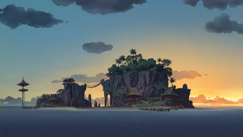 Anime Island Sunset