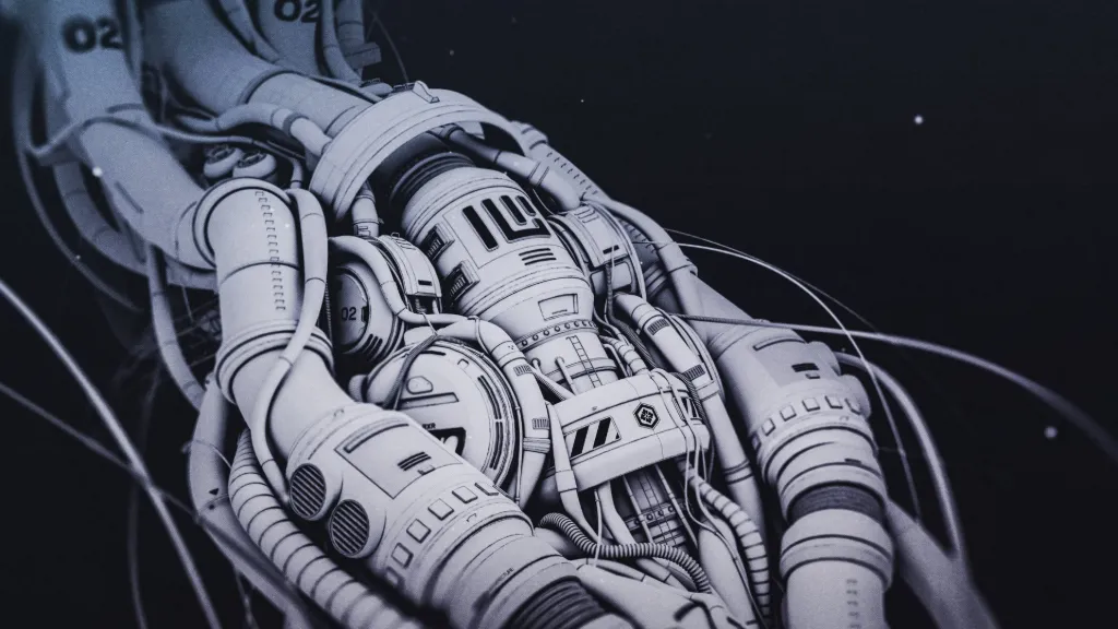 Futuristic robot parts wallpaper