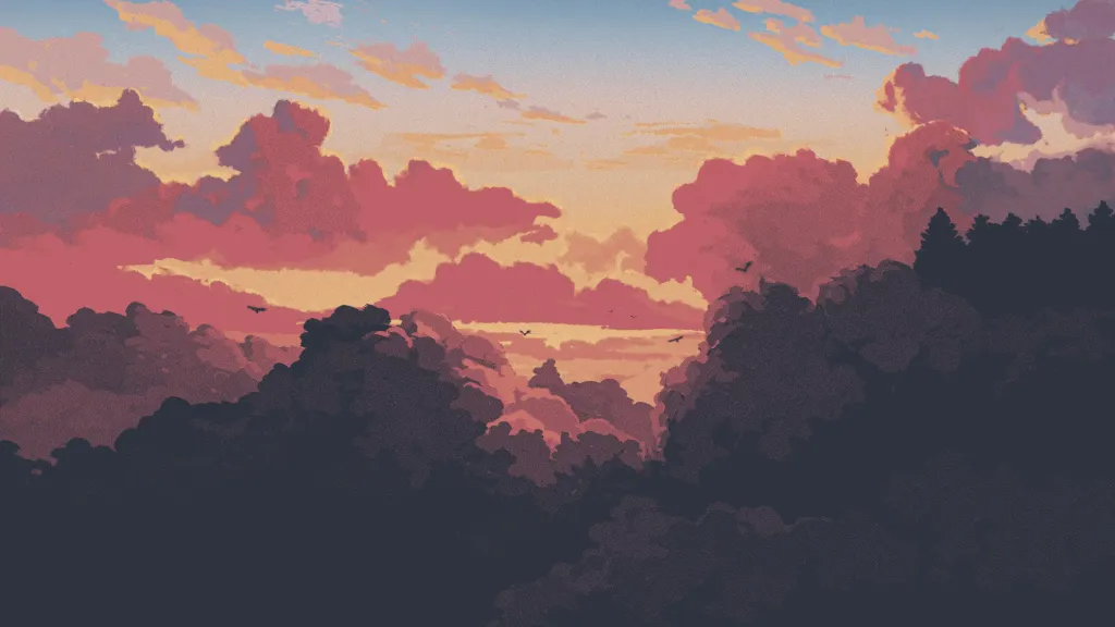 Anime Sunset Sky