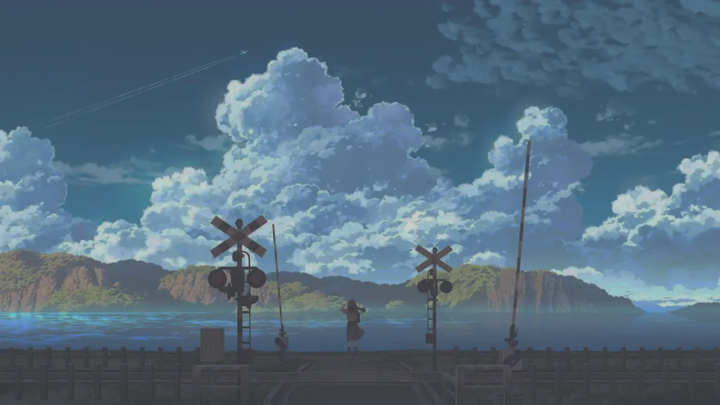 Anime Girl Scenic Clouds