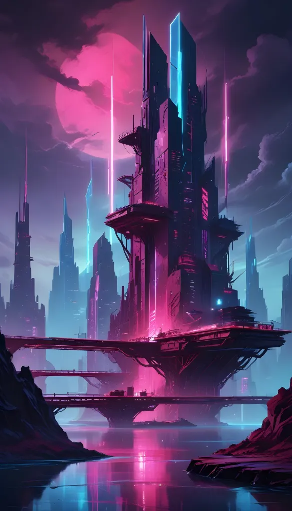 Neon Cyberpunk Cityscape Wallpaper