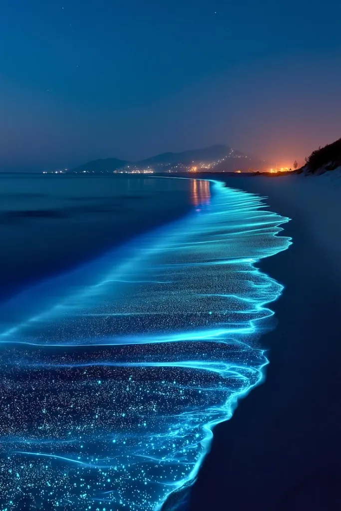 Bioluminescent Beach Night Glow