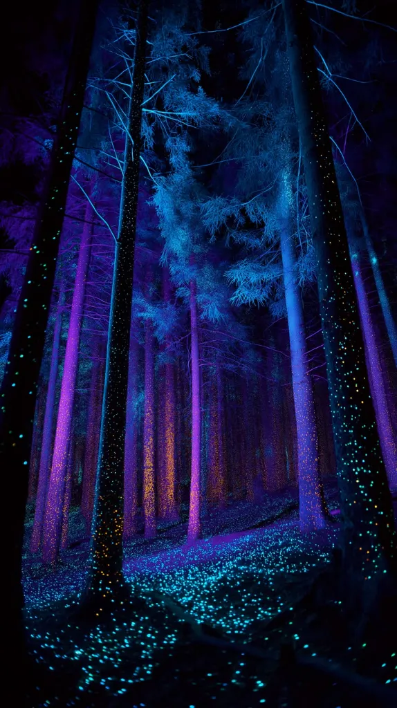 Enchanted Glowing Forest Wallpaper