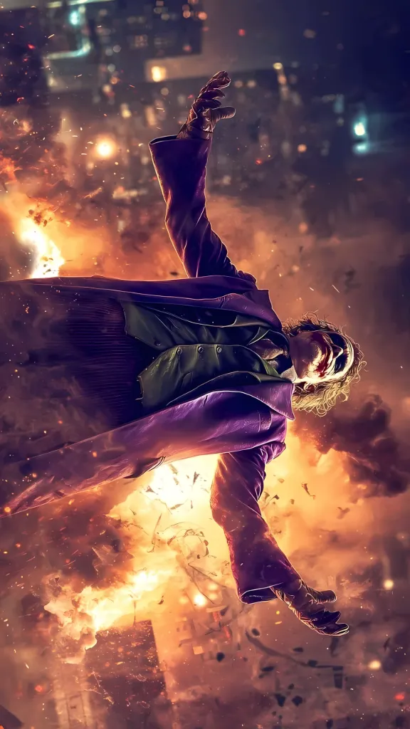Joker movie explosion wallpaper