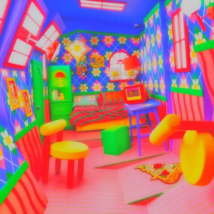 Vibrant  Kidcore Indie Bedroom Aesthetic