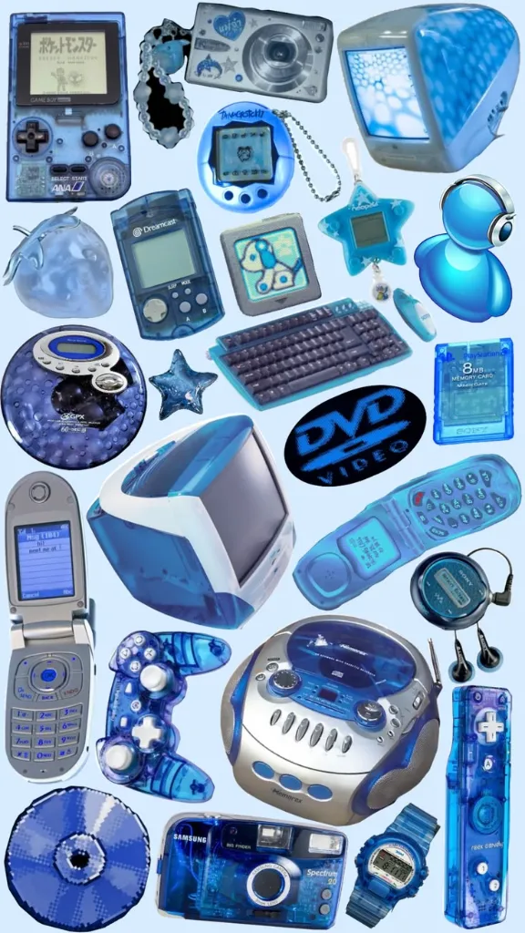 Y2K Retro Blue Cybercore/Technocore 