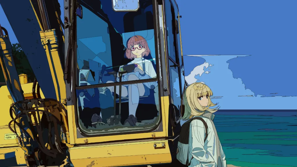 Anime Girls Excavator Ocean