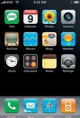 Classic iPhone Home Screen Skeuomorphic ui