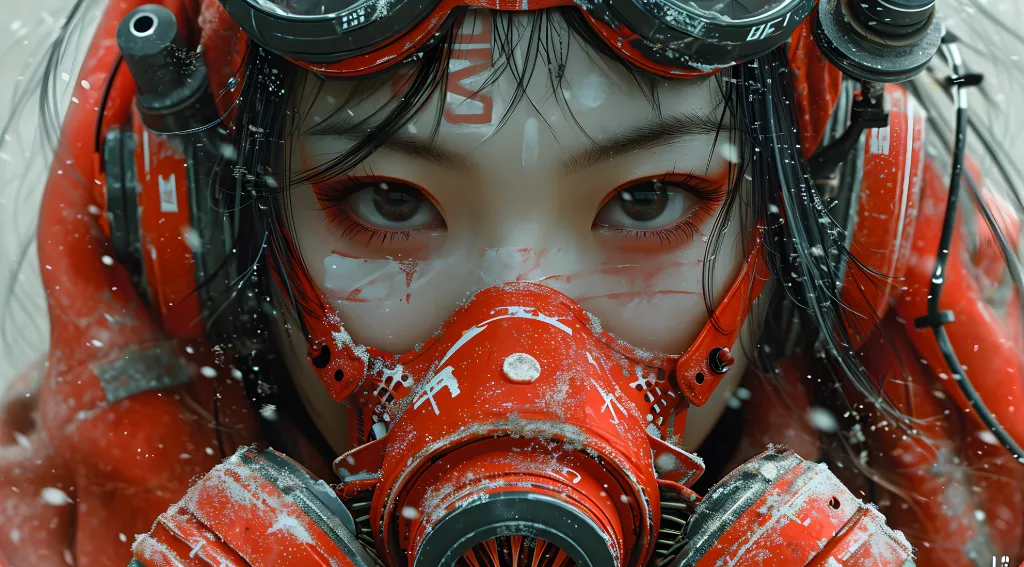 Cyberpunk Girl Mask Wallpaper
