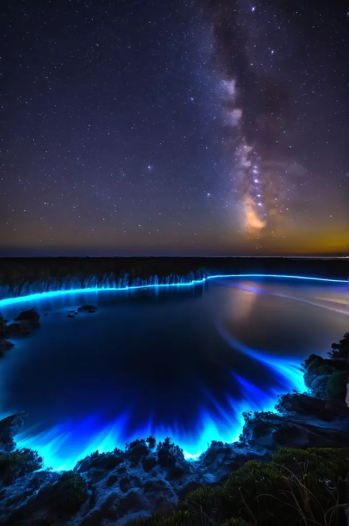 Kawah Ijen Milky Way Blue Fire