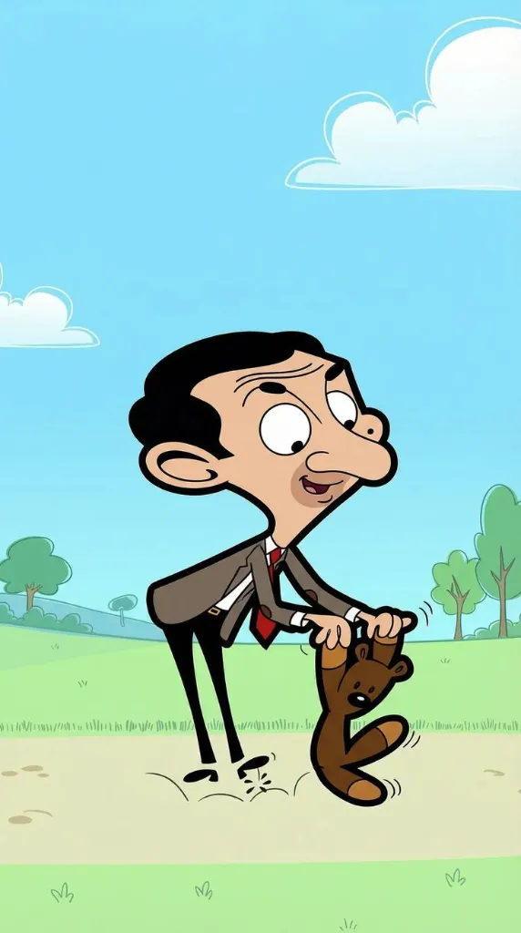 Mr. Bean Cartoon with Teddy
