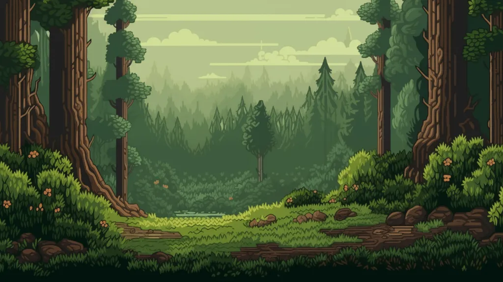 Pixel forest wallpaper