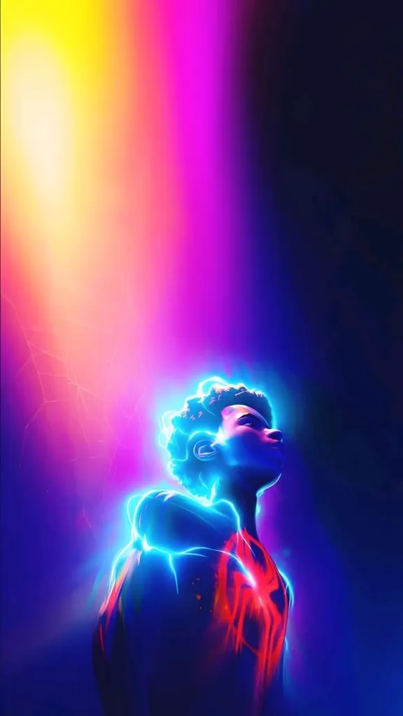 Miles Morales Neon Wallpaper the prowler 