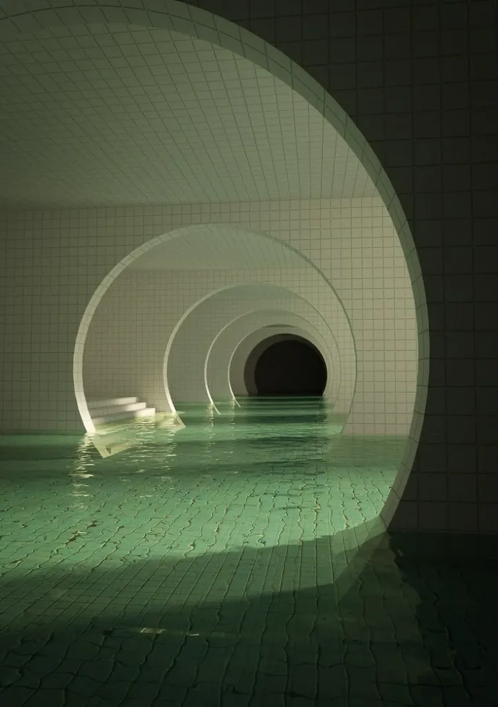 Surreal Green Water Arches