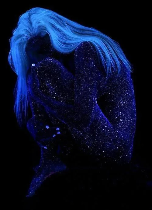 Mysterious Glowing Blue Woman