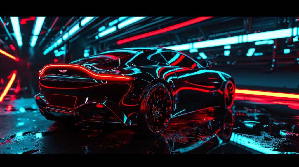 Neon Cyberpunk Sports Car