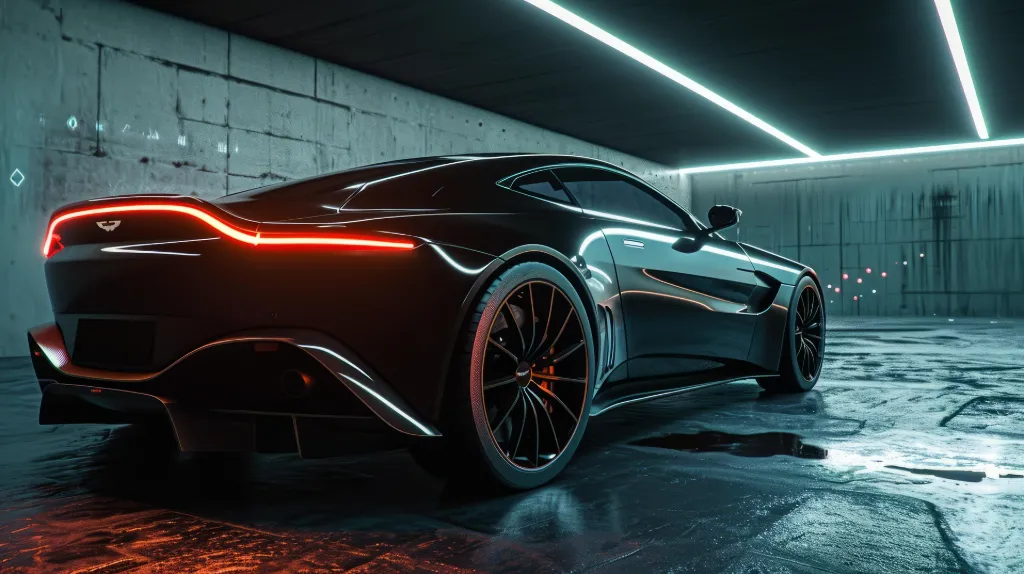 Black Sports Car Neon