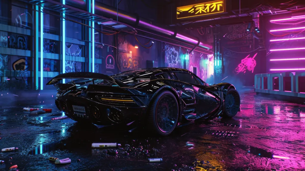 Cyberpunk Car Neon Wallpaper