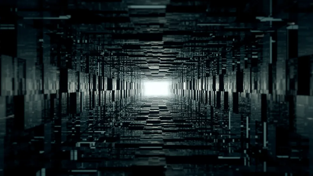 digital tech tunnel wallpaper