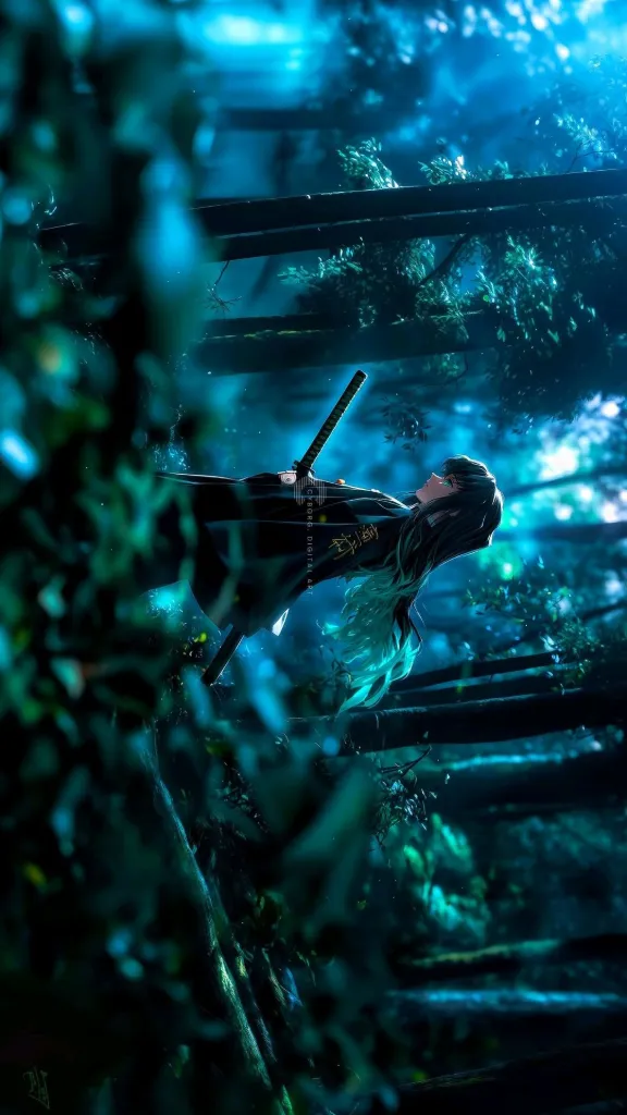 Anime forest katana