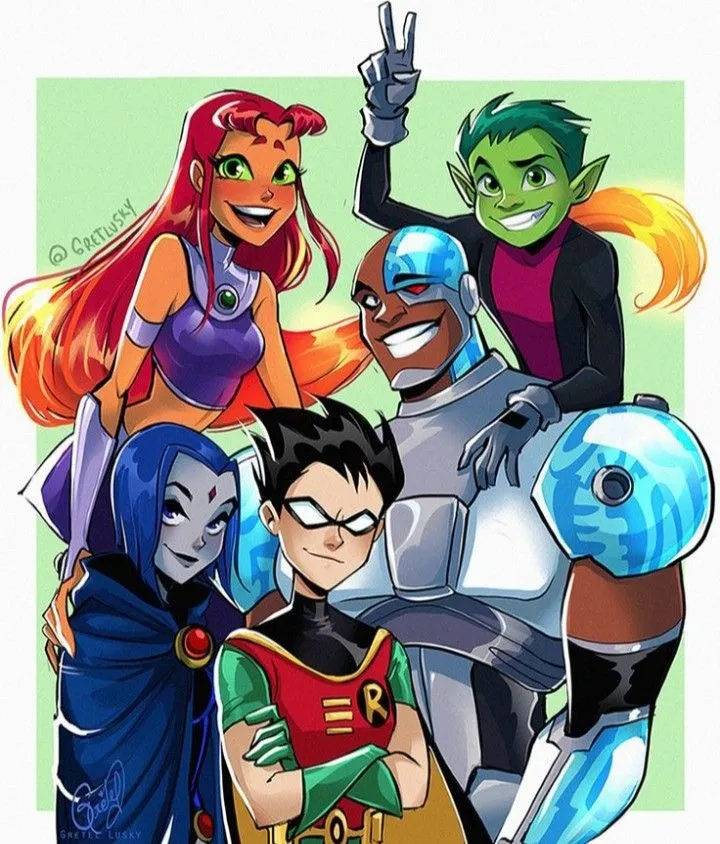 Teen Titans Group Illustration