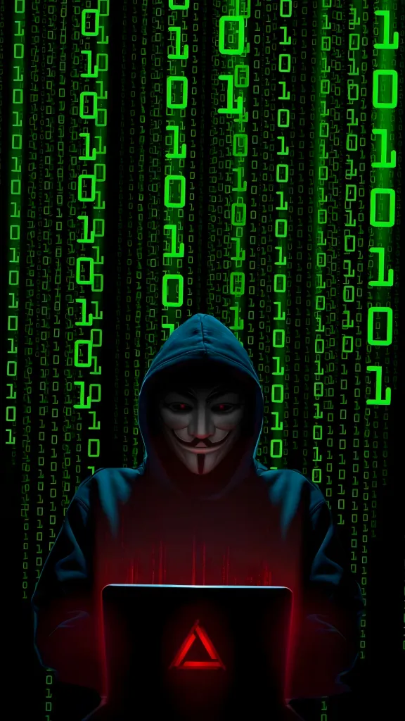 Hacker Matrix wallpaper, digital vigilante