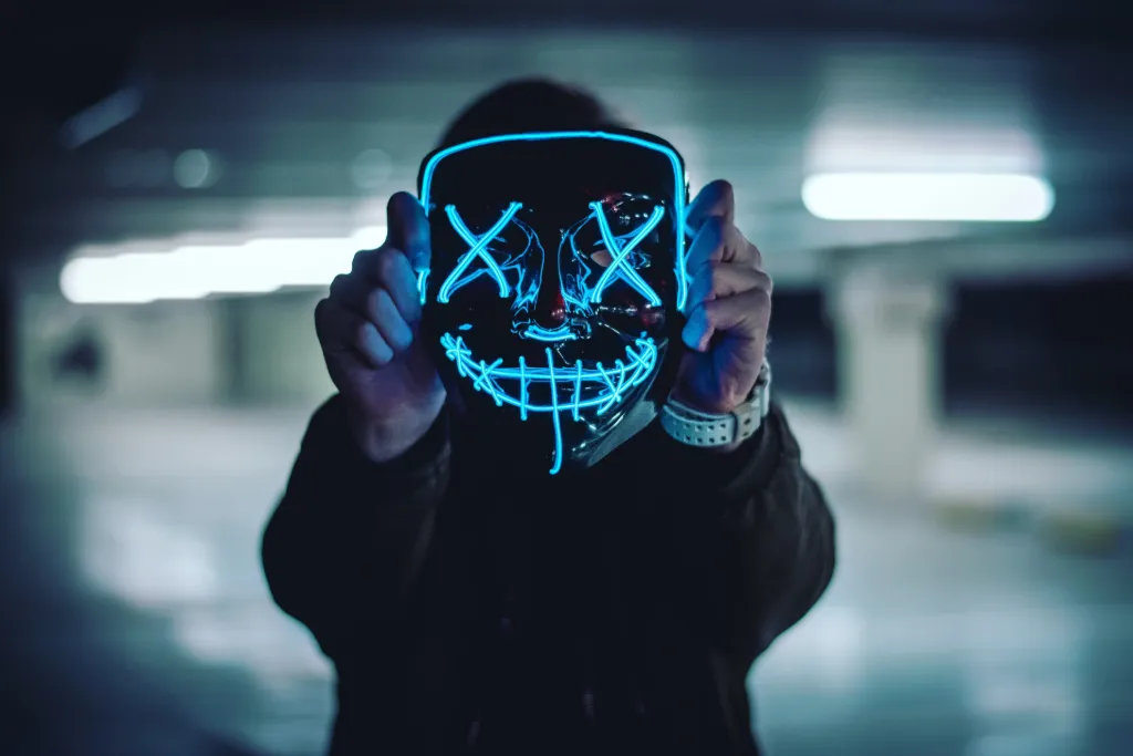 Neon Mask Dark Wallpaper