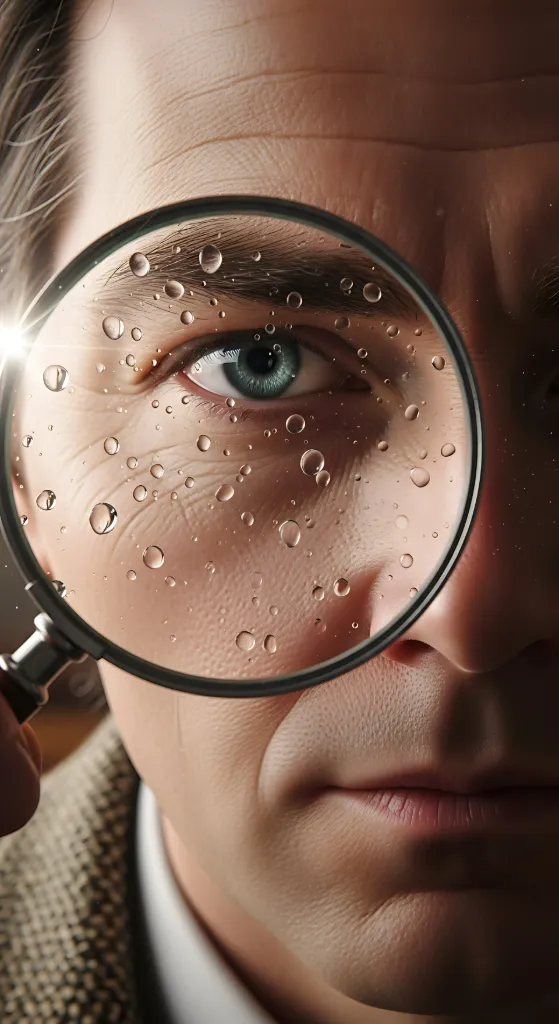 Magnified Gaze Through Drops