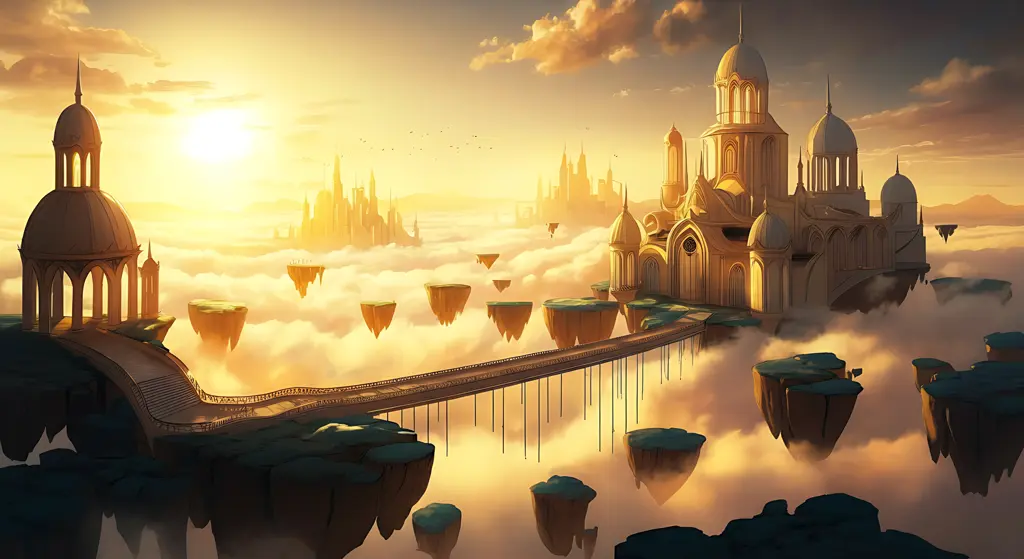 Golden City Above Clouds