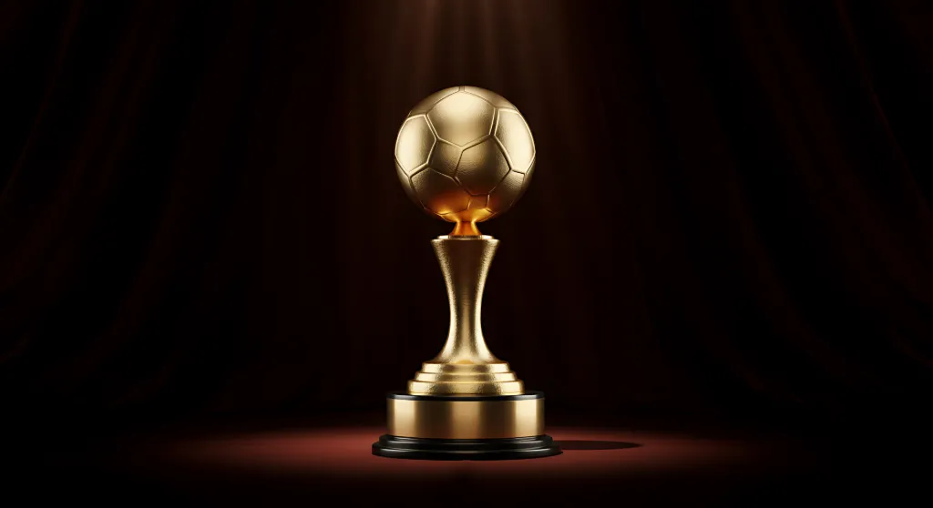 Golden soccer trophy