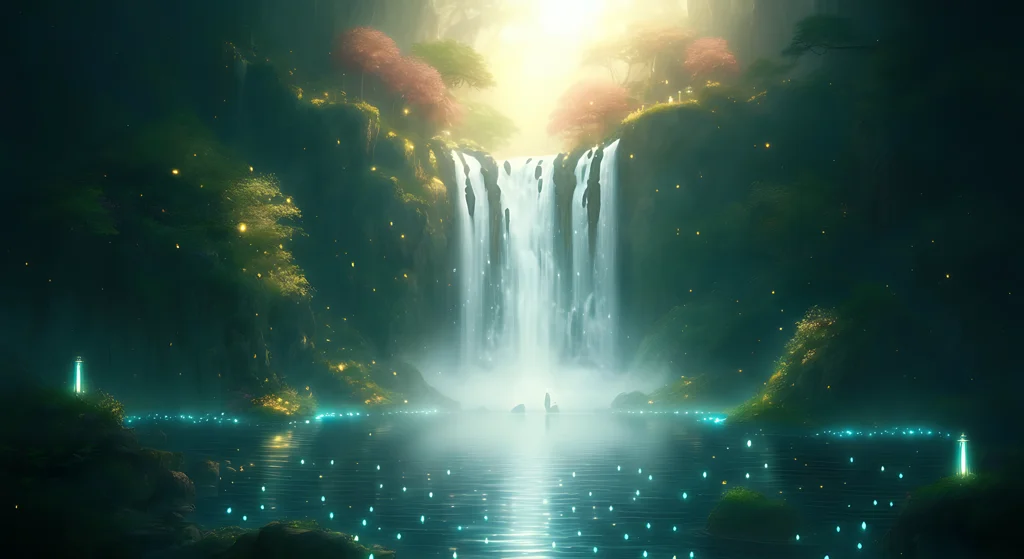 Enchanted Waterfall of Lumina Forest