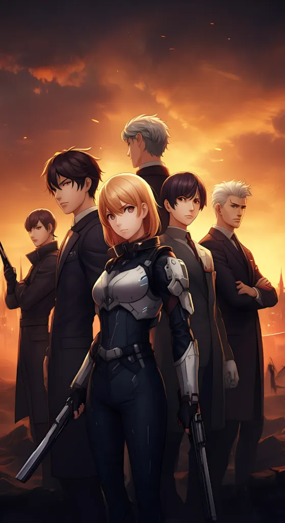 Anime Agents at Sunset